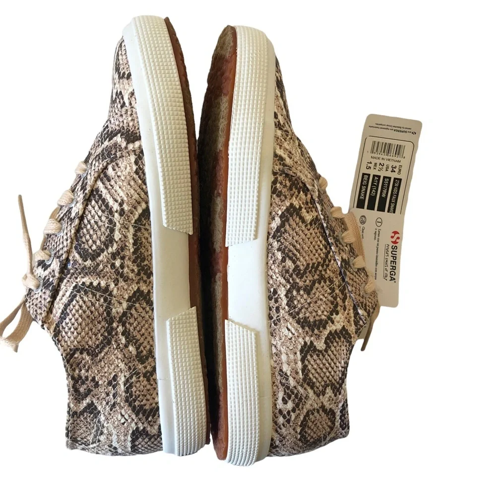 SUPERGA Kids Faux Beige Snake Sneakers NWT